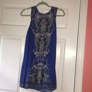 Royal Blue Pattern Mini Dress